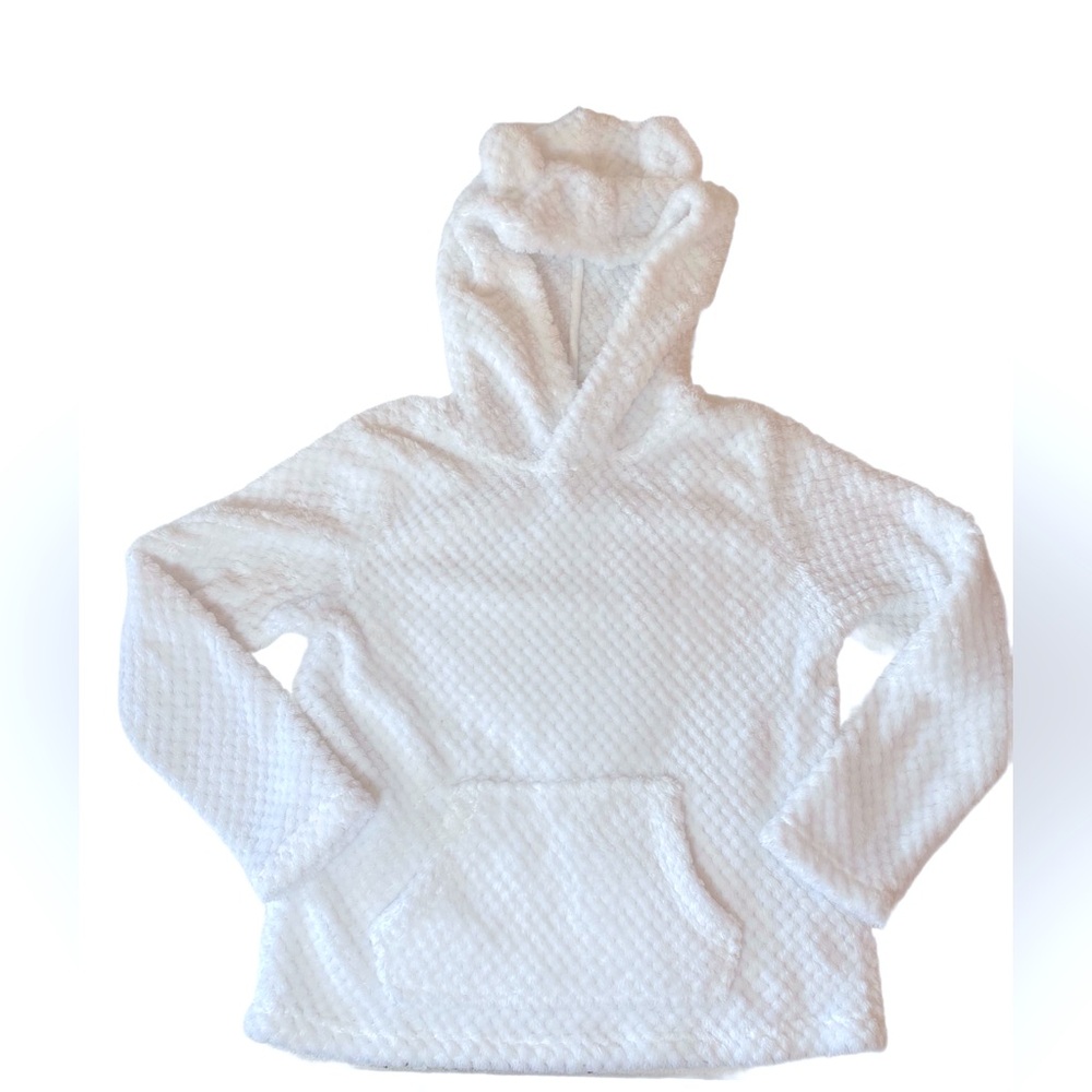 Forever 21 Fluffy White Hoodie With Ears Size S